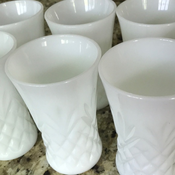 Kitchen Seven Vintage Milk Glass Drinking Glasses Poshmark